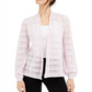 Alfani Women's Illusion Plaid Cardigan Purple Size Petite S/M
