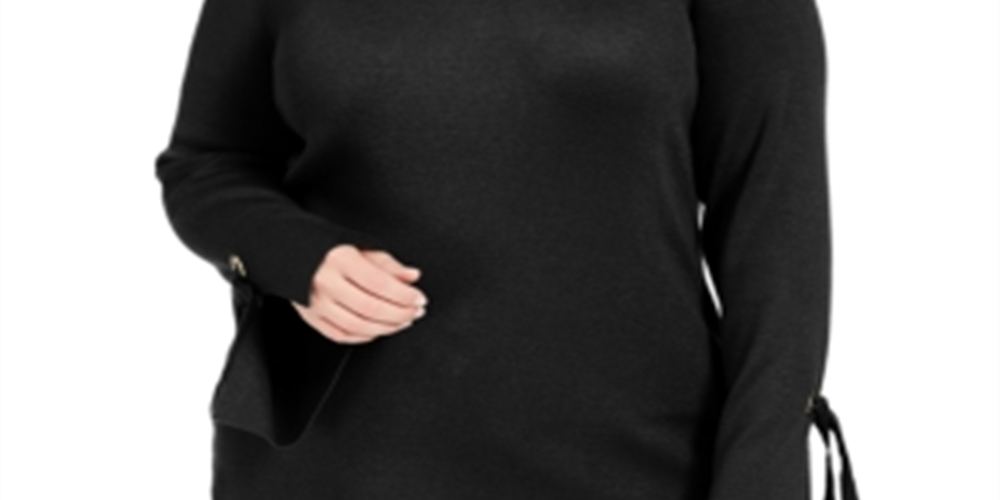 JM Collection Women's Grommet Detail Sweater Black Size 2X