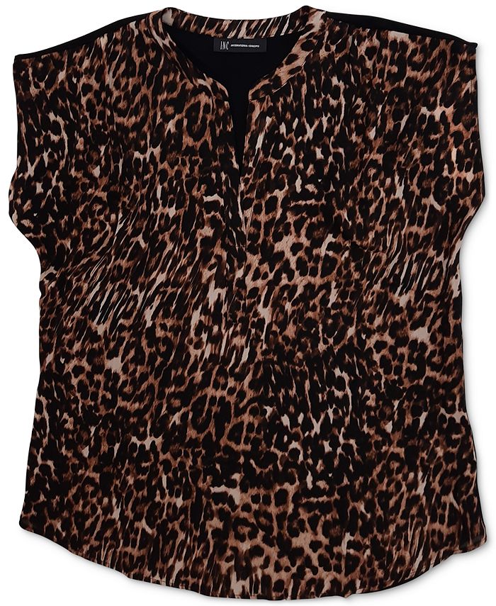 INC International Concepts Women's V Neck Dolman Top Brown Size XXL