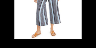 BCX Junior's Striped Tie Front Jumpsuit -Grey Size XS