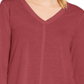 Style & Co Women's Seam-Detail High-Low Top  Red Size XS