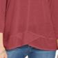 Style & Co Women's Seam-Detail High-Low Top  Red Size XS
