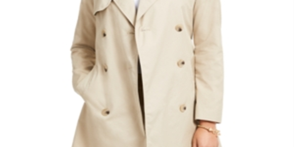 Charter Club Women's Classic Trench Coat Tan Size Petite S/M