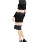 Taylor Women's Striped MIDI Sweater Dress Black Size X-Large