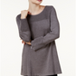 Alfani Women's Ribbed Tunic Sweater Gray Size Medium