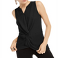 INC International Concepts Women's Sleeveless Twist Front Top Black Size XS