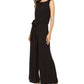 MSK Women's Tie Waist Wide Leg Jumpsuit Black Size Petite L