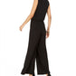 MSK Women's Tie Waist Wide Leg Jumpsuit Black Size Petite L