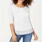 Style & Co Women's Chiffon Hem Top White Size X-Small