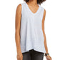 Style & Co Women's V Neck High Low Tank Top Blue Size X-Small