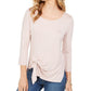 Style & Co Women's Tie Front Top Pink Size X-Large