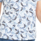 Karen Scott Women's Printed Henley Top  Blue Size XS