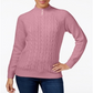 Karen Scott Women's  Button-Trim Mock-Neck Sweater Pink Size XS