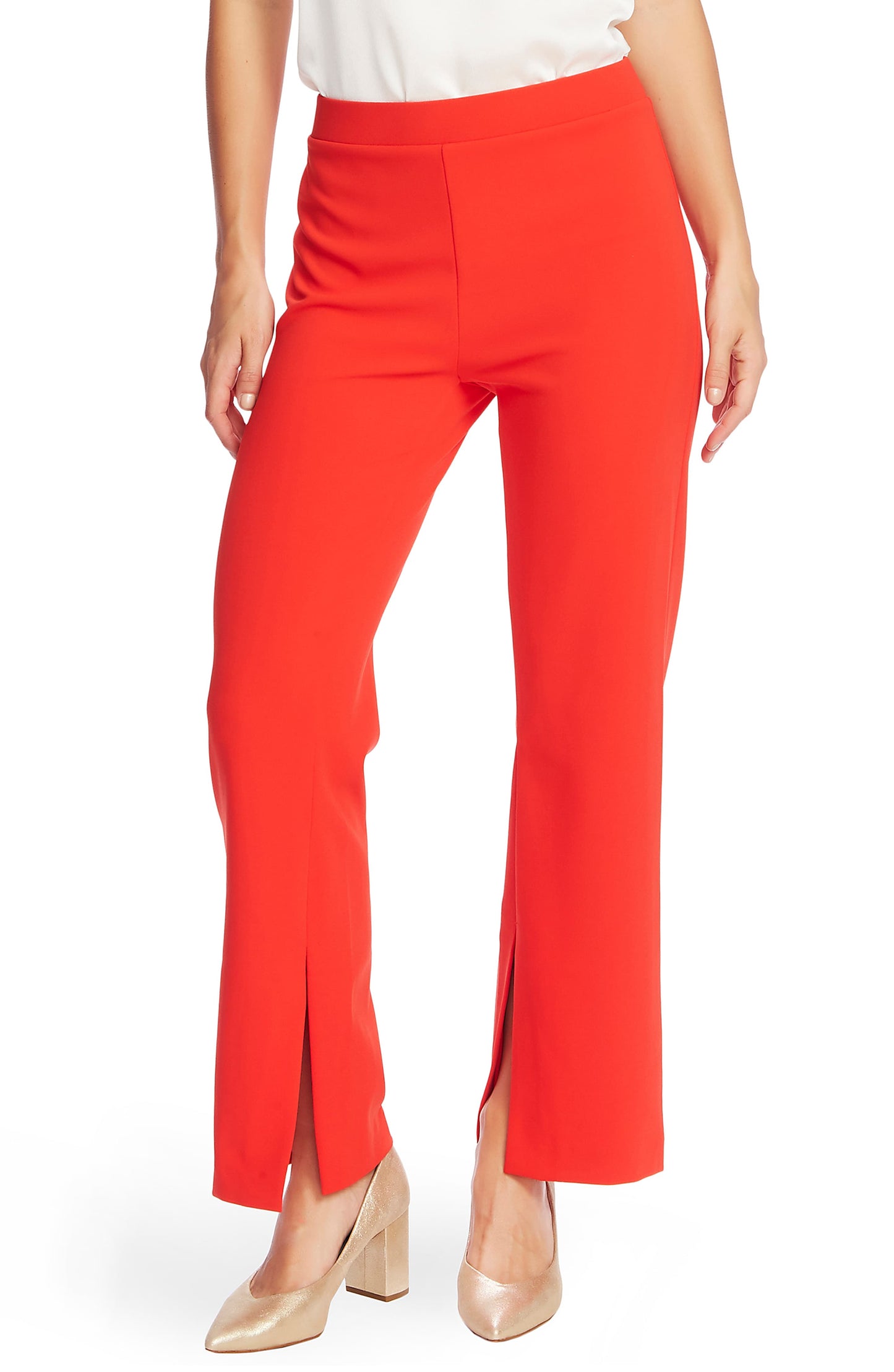 Vince Camuto Women's Side Slit Ponte Knit Pants Orange Size 8