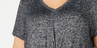 Calvin Klein Women's Plus Draped V Neck T-Shirt Gray Size 1X