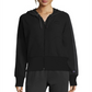Champion Womens Herringbone Sweatshirt Fitness Hoodie Black Size Medium