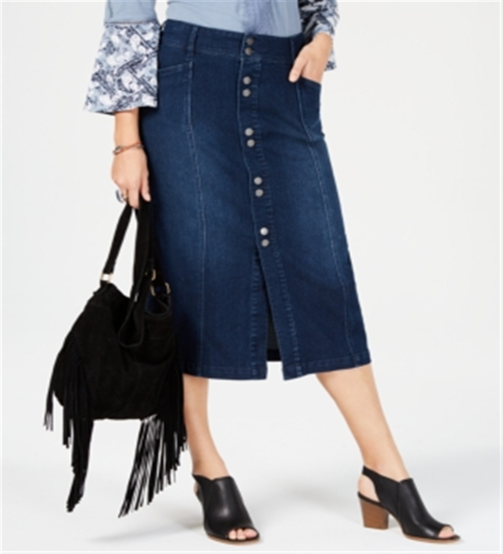 Style & Co Women's Denim a Line Skirt Blue Size 4 Petite