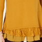 Style & Co Women's Sheer Lace Layered Long Sleeve Scoop Neck Tunic Top Yellow Size Small