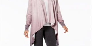 Ideology Women's Open Cardigan Hi-Lo Active Wear Top Pink  Size Large