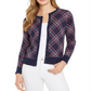 Charter Club Women's Plaid Cardigan Sweater Blue Size -XL