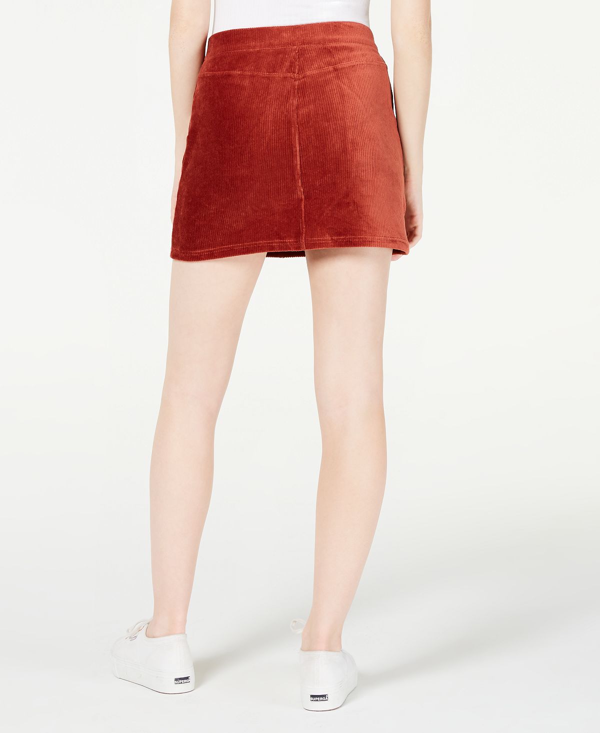 Rewash Women's Corduroy Mini Skirt Orange Size X-Small