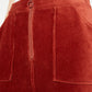 Rewash Women's Corduroy Mini Skirt Orange Size X-Small