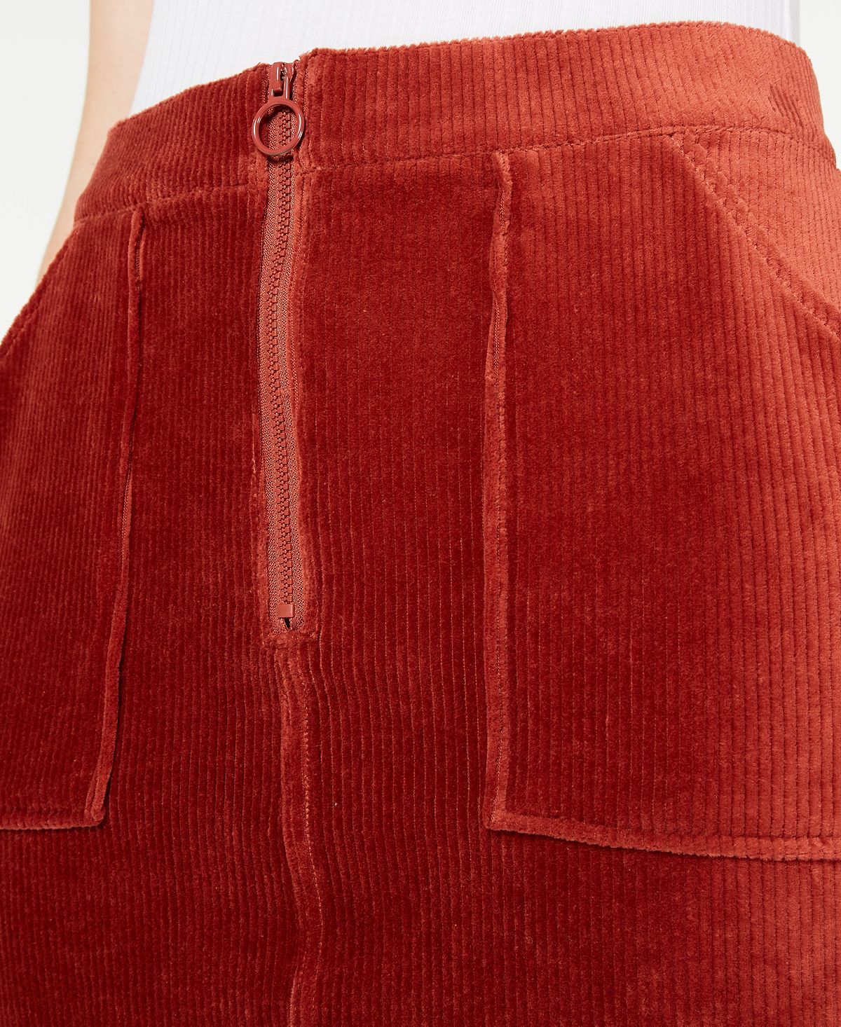 Rewash Women's Corduroy Mini Skirt Orange Size X-Small