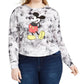 Love Tribe Women's Trendy Plus Tie Dyed Mickey Mouse Graphic Print Top White Size 2X