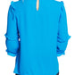 CeCe Women's Ruffled Long Sleeve Top Blue Size X-Large