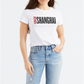 Levi's Women's Batwing Logo Cotton Cities T-Shirt White Size Large