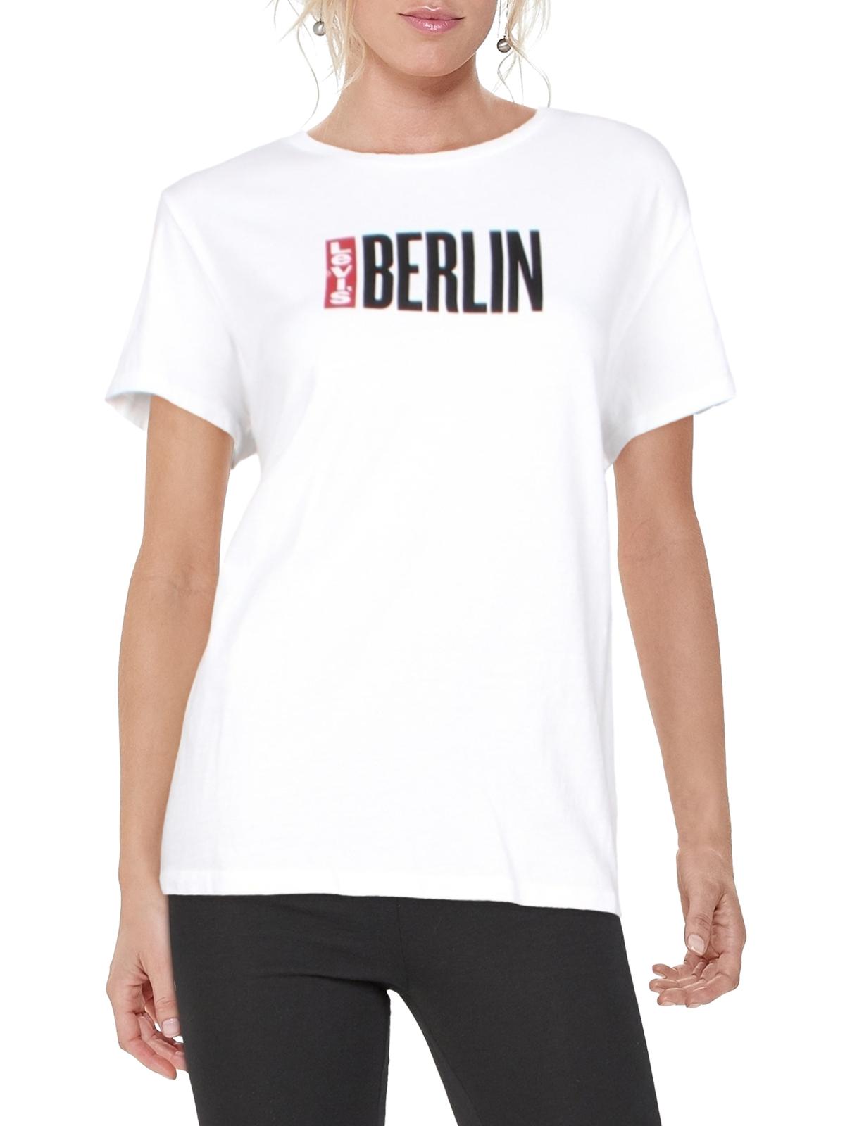 Levi's Women's Batwing Logo Cotton Cities T-Shirt White Size X-Large