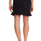 CeCe Women's Solid Mini Ruffled Skirt Black Size 12
