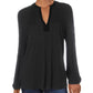 Ralph Lauren Women's Luviana Velvet Trim V Neck Pullover Top Black Size XX-Large