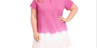 Ideology Women's Blurred Tie Dyed T-Shirt Dress Purple Size 3X