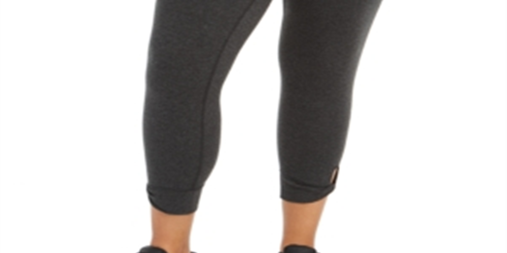 Calvin Klein Women's Performance Keyhole Hem Leggings Gray Size -2X