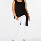 Alfani Women's Plus Hi-Low Side Knot Tunic Top Black Size 3X