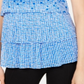Alfani Women's Blouse Tiered Polka Dot Scoop Neck Blue Size M