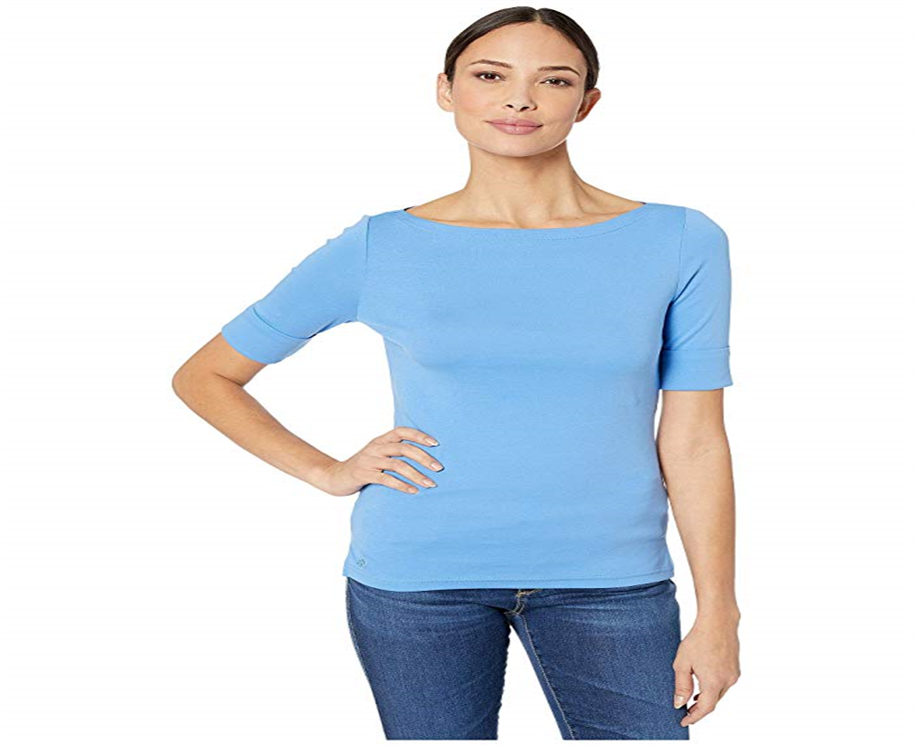 Lauren by Ralph Lauren Women's Blouse Soft Fold Sleeve Blue Size XL