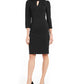 Calvin Klein Women's 3/4 Sleeve Knee Length Sheath Dress Black Size 10 P