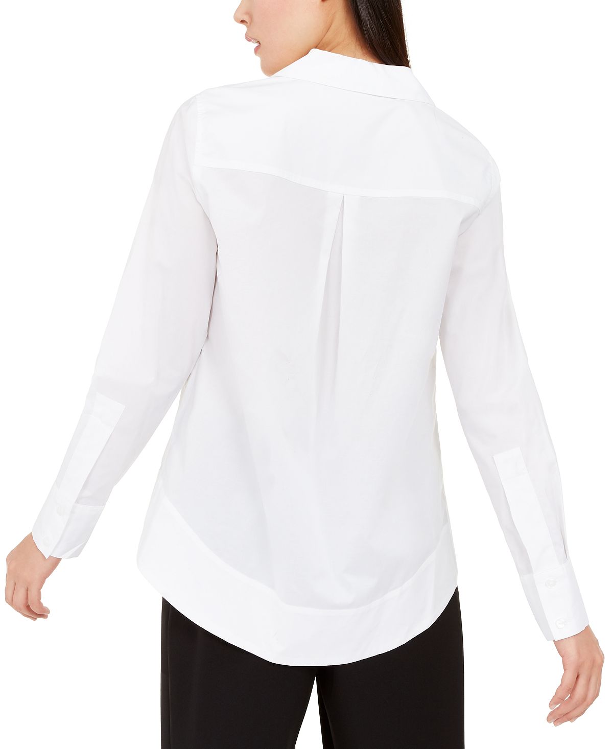 Alfani Women's Notch Collar Button Down Top White Size Medium