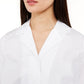 Alfani Women's Notch Collar Button Down Top White Size Medium