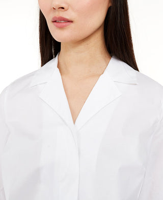 Alfani Women's Notch Collar Button Down Top White Size Medium