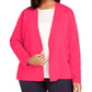Alfani Women's  Plus Size Full Needle Sweater Coat  Pink Size 1X