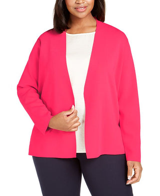 Alfani Women's  Plus Size Full Needle Sweater Coat  Pink Size 1X