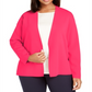 Alfani Women's  Plus Size Full Needle Sweater Coat  Pink Size 1X