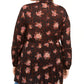 Style & Co Women's Plus Printed Long Button up Shirt Brown Size 0X