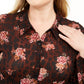 Style & Co Women's Plus Printed Long Button up Shirt Brown Size 0X