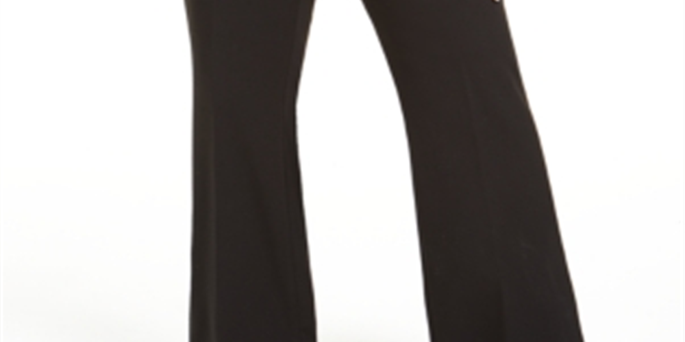 Calvin Klein Women's Plus Slit Wide Leg Pants Black Size 24W