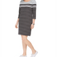 Karen Scott Women's Sport Striped Grommet Shoulder Shift Dress Gray Size Medium