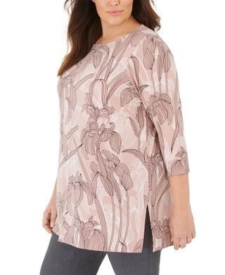 Alfani Women's Plus Floral Print Tunic Pink Size 3X